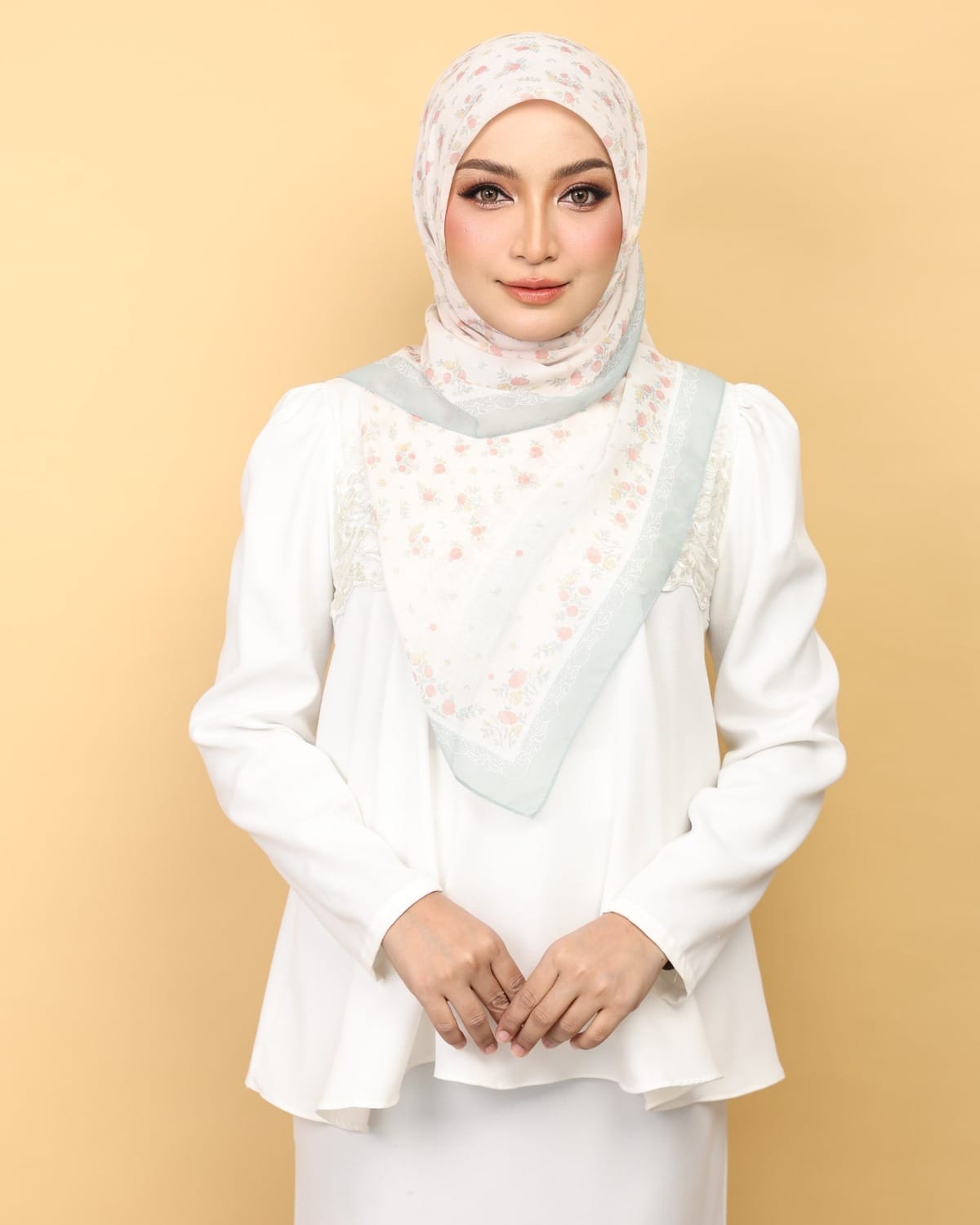 Atlea Lumea Edition – Soft Sage Premium Cotton Voile Bawal Atlea Lumea Edition Soft Sage premium cotton voile bawal with soft floral design for daily wear