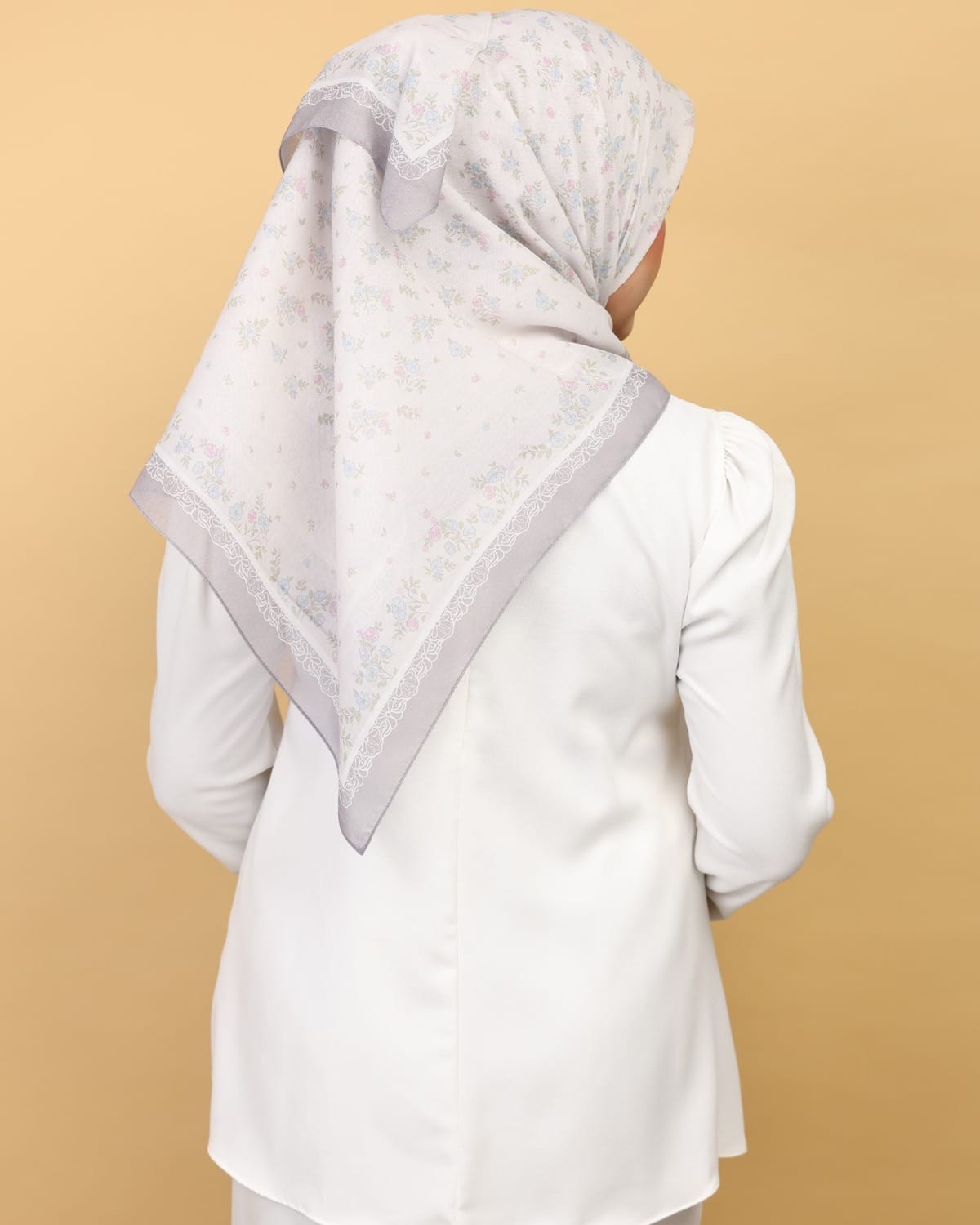 Atlea Lumea Edition – Pearl Grey Premium Cotton Voile Bawal Atlea Lumea Edition Pearl Grey premium cotton voile bawal with soft floral design for daily wear