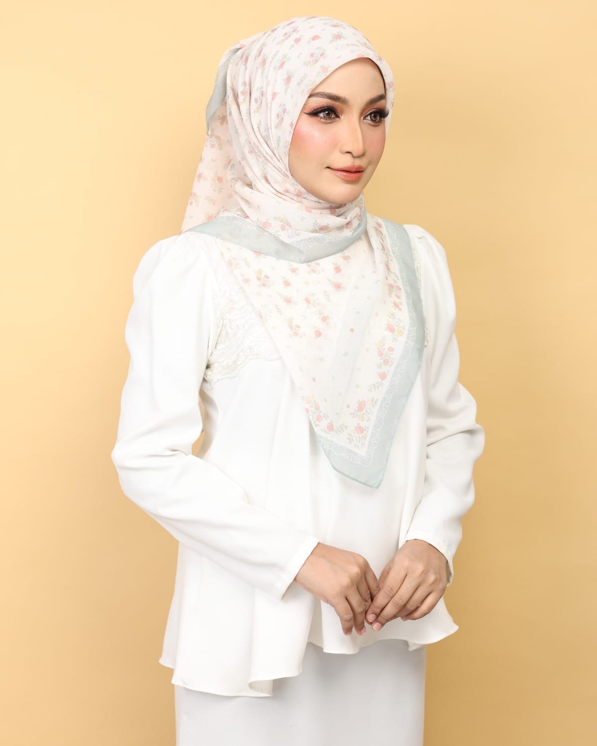 Atlea Lumea Edition – Soft Sage Premium Cotton Voile Bawal Atlea Lumea Edition Soft Sage premium cotton voile bawal with soft floral design for daily wear
